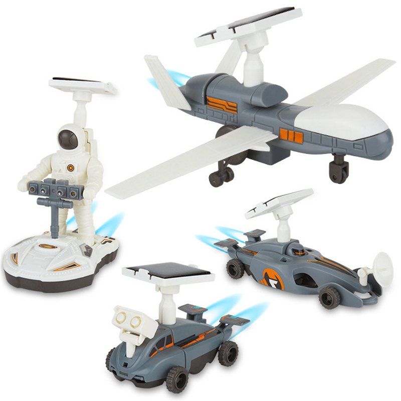 

4 in 1 DIY Solar Kit Educational Robotics Airplane / Car / Astronauts Toy, White