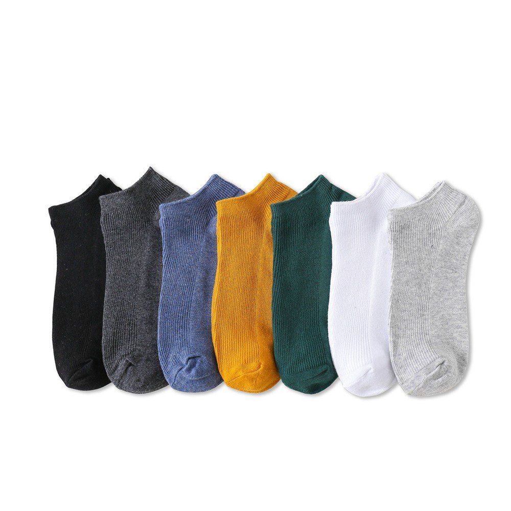 

Men'S 7 Pairs Fine Stripes Cotton Boat Socks, Multi