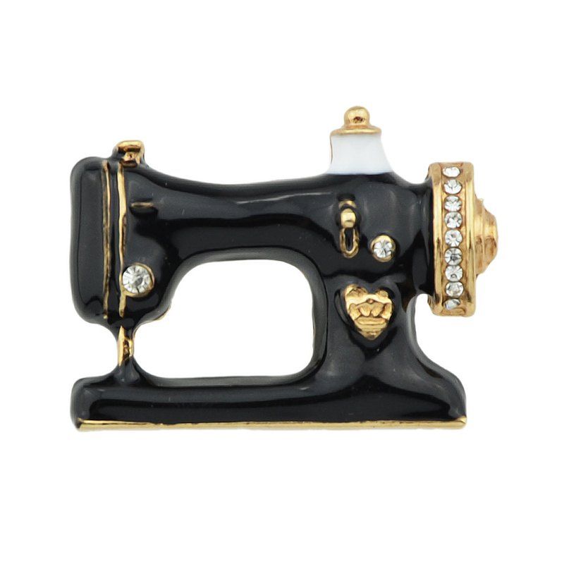 

Black Enamel with Sewing Machine Brooch
