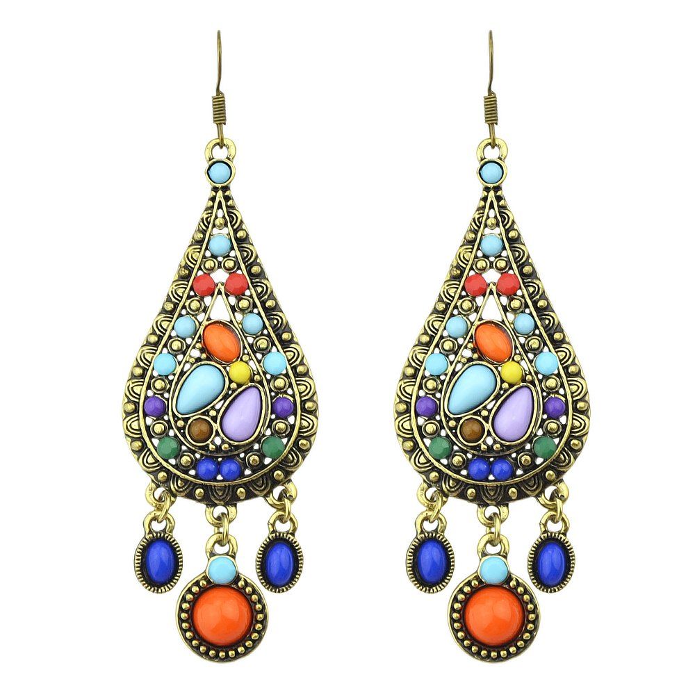 

Colorful Beads Water Drop Earrings for Women, Multi