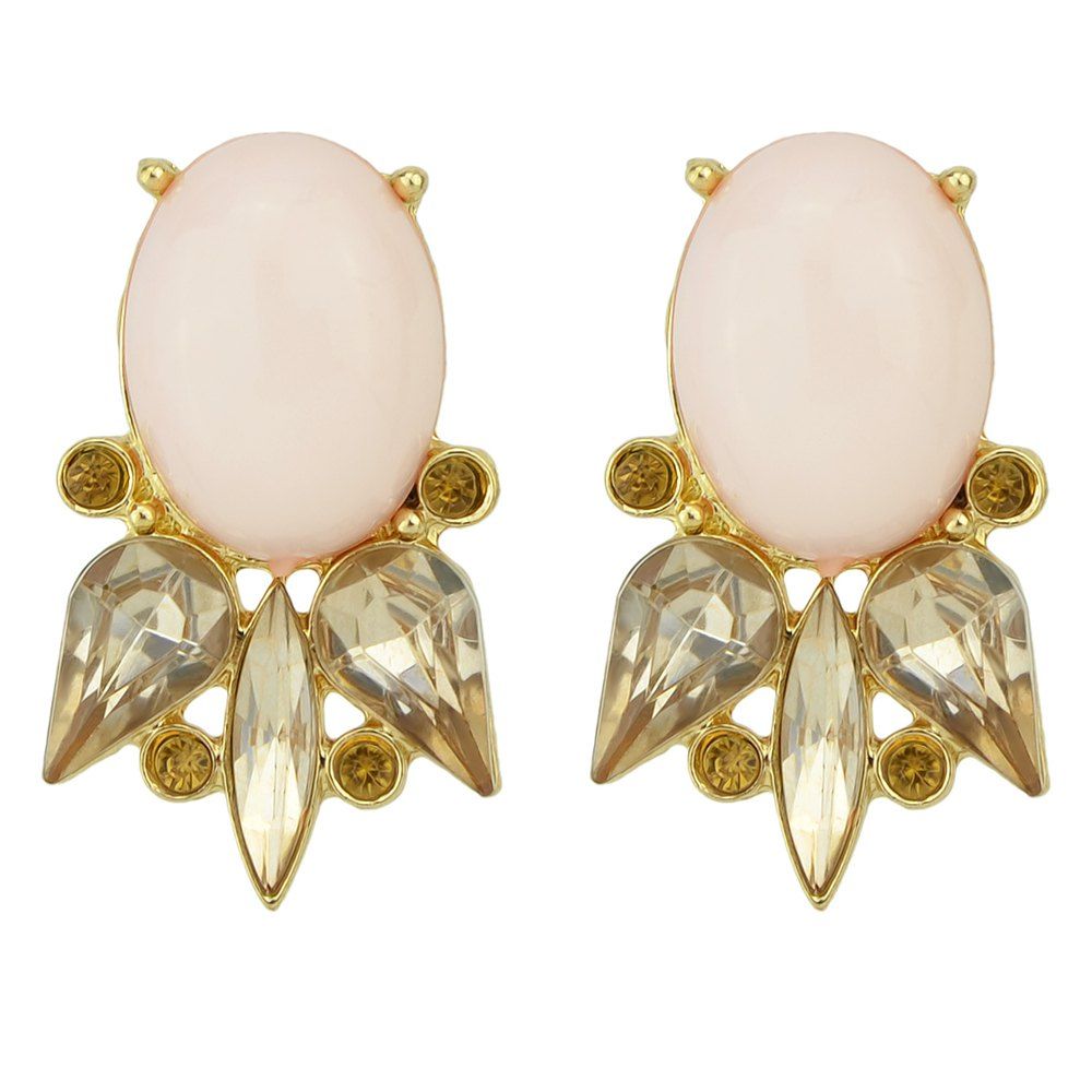 

Punk Style Imitation Gemstone Fish Earrings, Pink bubblegum