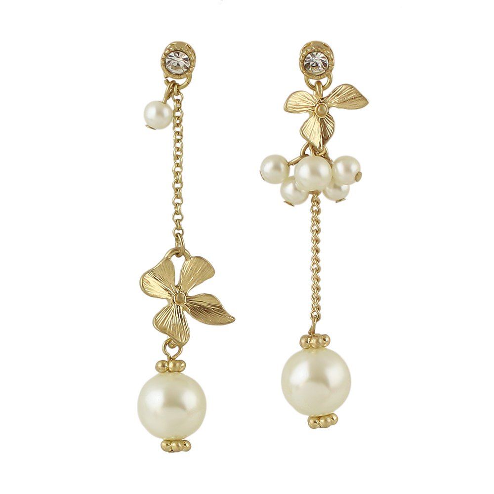 

Gold-color Long Chain Flower Dangle Earrings