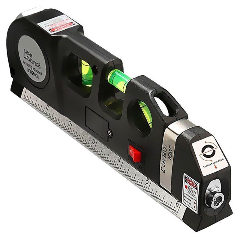 

Multipurpose Level Laser Measure Line Adjusted Standard Metric Ruler, Black