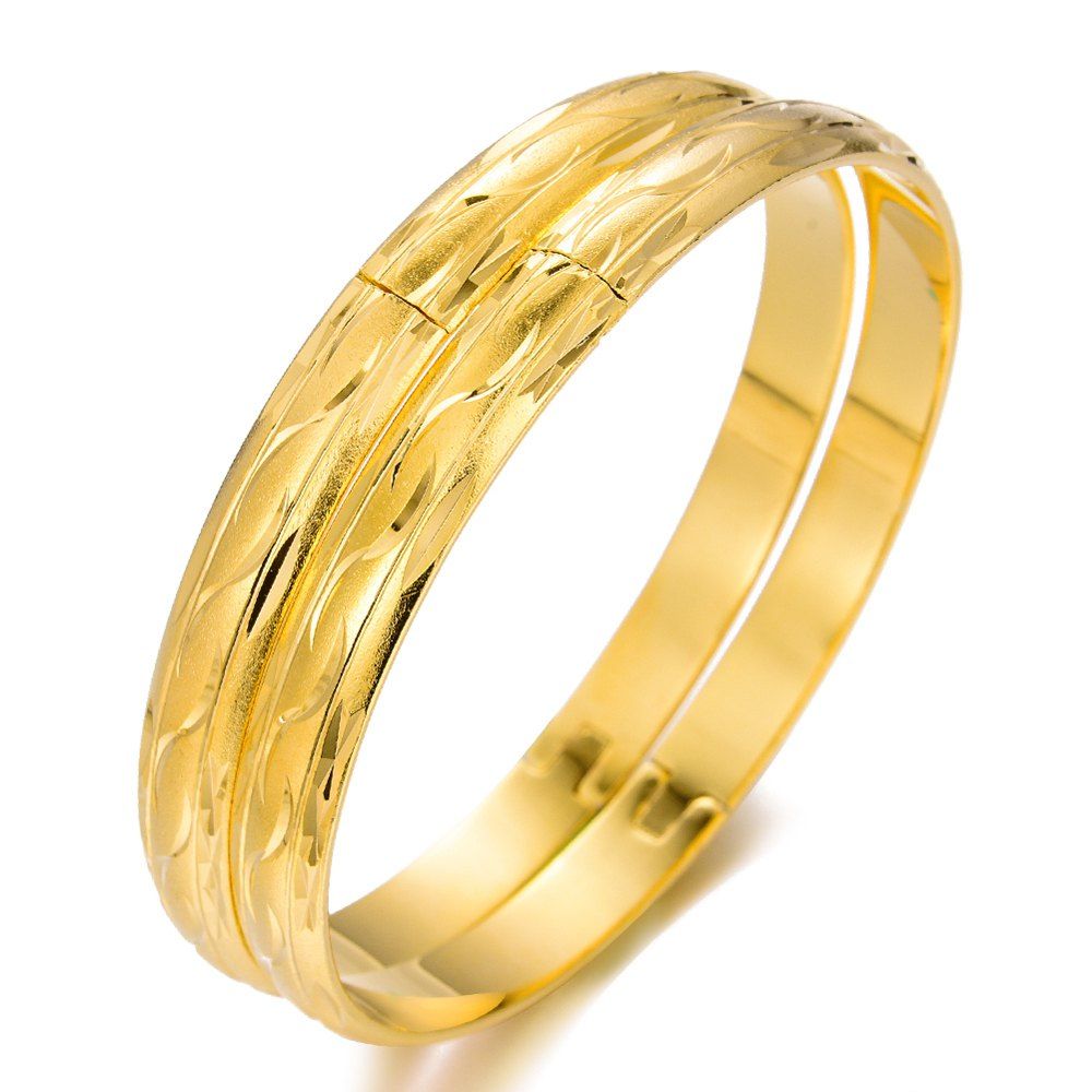 

2PCS Gold Bangle for Women Bracelet Jewelry, Yellow