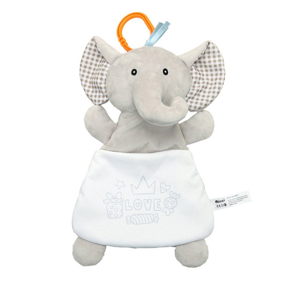 

Baby's Soothing Towel Elephant Lamb Doll Soft Plush Toy, Light gray