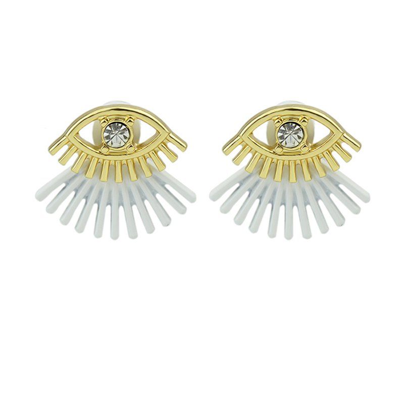 

Rock Punk Eye Eyelash Earrings for Woman, Silver