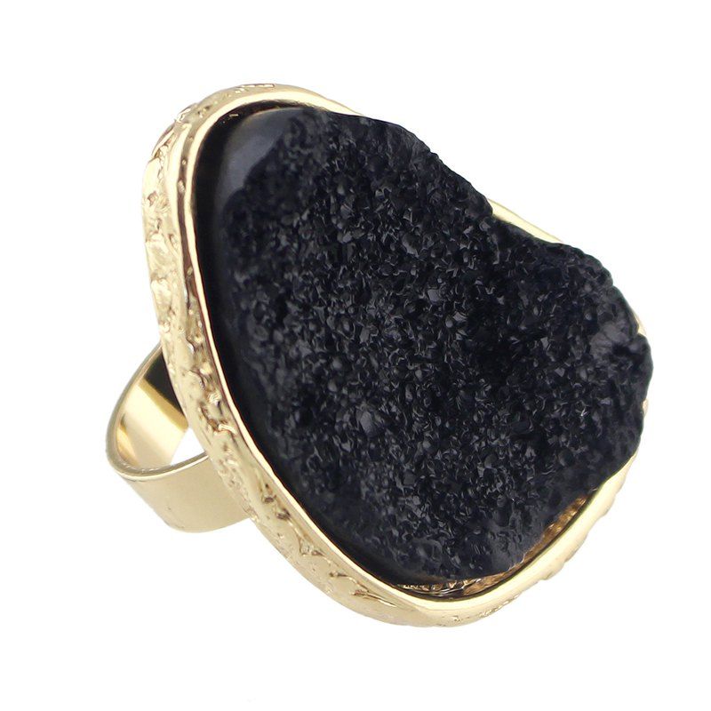 

Big Black Natural Stone Fashion Individual Vintage Ring