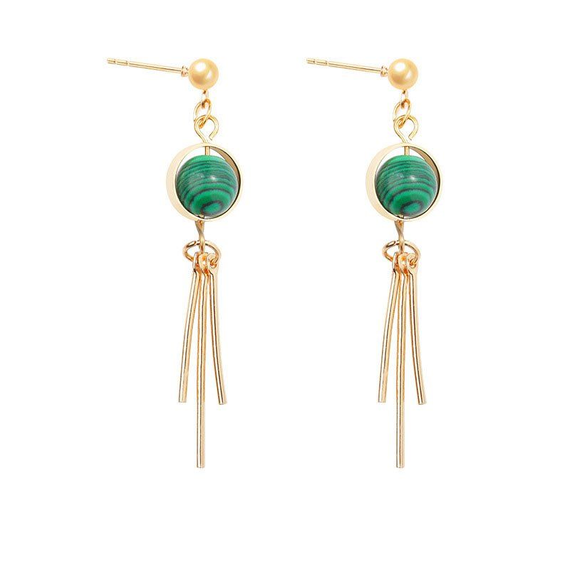 

Popular Sweet Temperament Natural Stone Earrings, Greenish blue