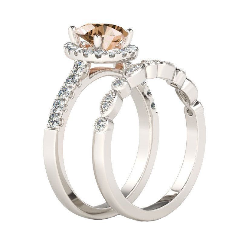 

Fashion Drips Gem Diamond Set Couple Ring, Silver