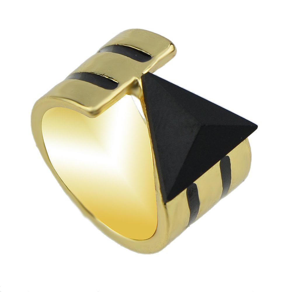 

Enamel and Triangle Acrylic Gold Color Finger Rings