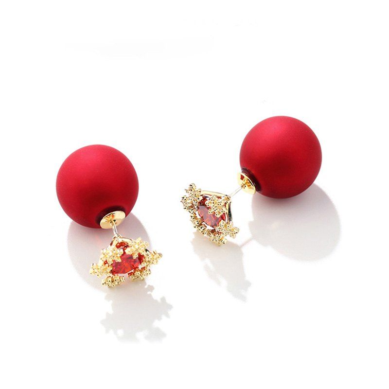 

Fashion Goddess Snowflake Personality Lovely Temperament Earrings, Bean red