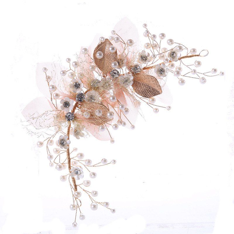 

Dress Accessories Silk Gauze Flower Headdress, Desert sand
