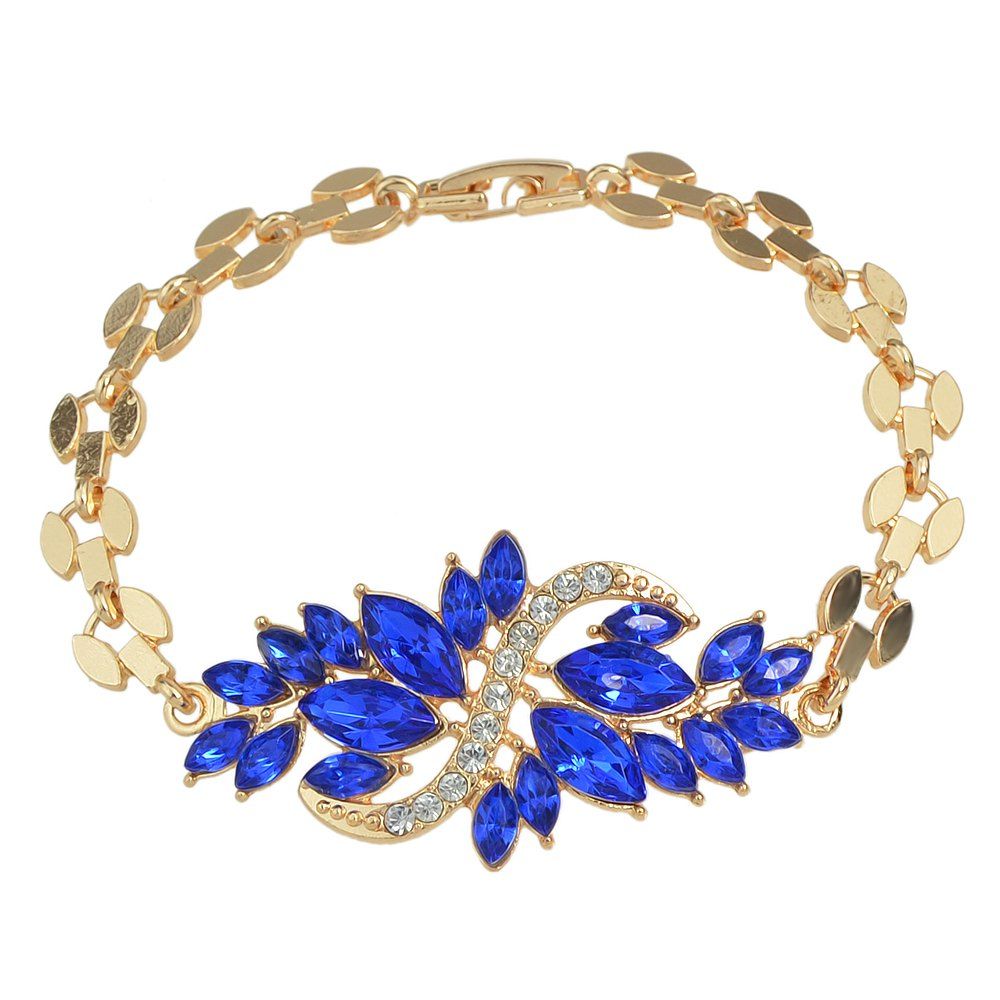 

Luxurious Polychromatic Crystal Diamond Bracelet, Blue