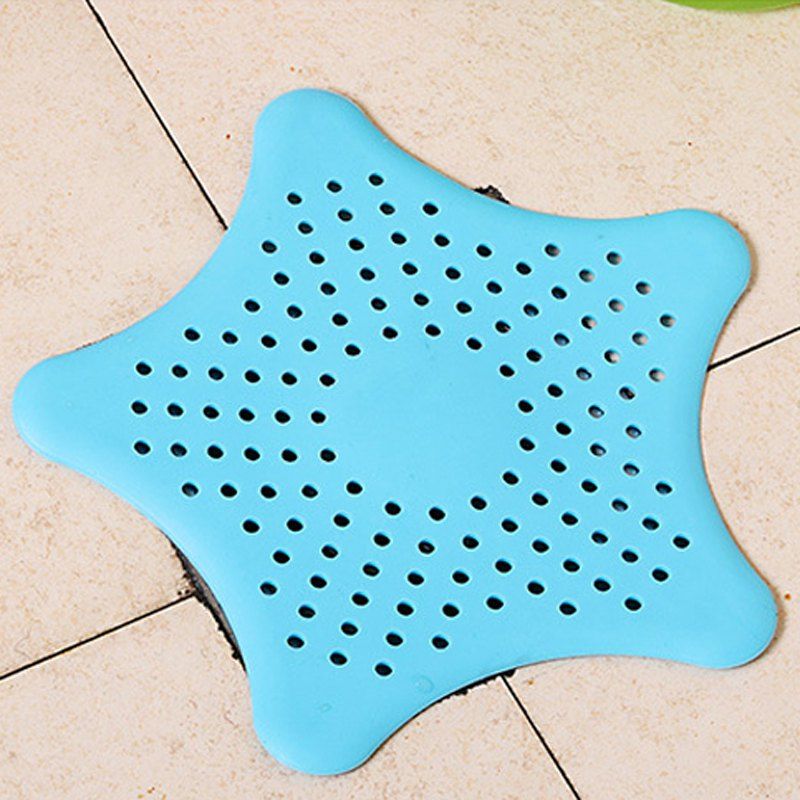 

Pentagram Kitchen Sink Anti-clogging Floor Drain Bathroom Filter, Sky blue