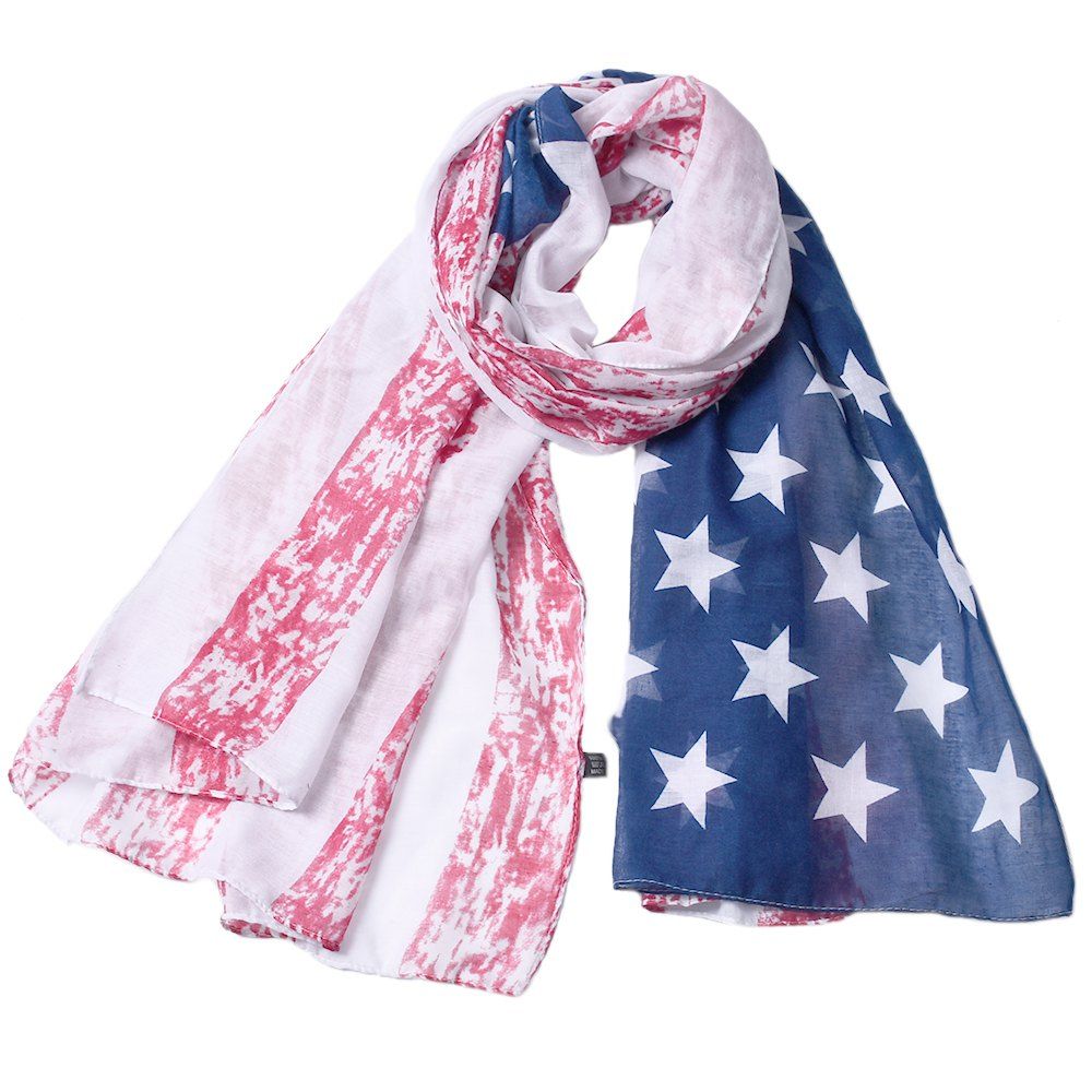 

American National Flag Printed Fashion Viscose Scarf, Multi