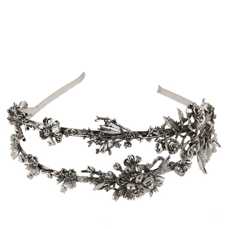 

Bride Accessories Double Row Hair Hoop, Cool white