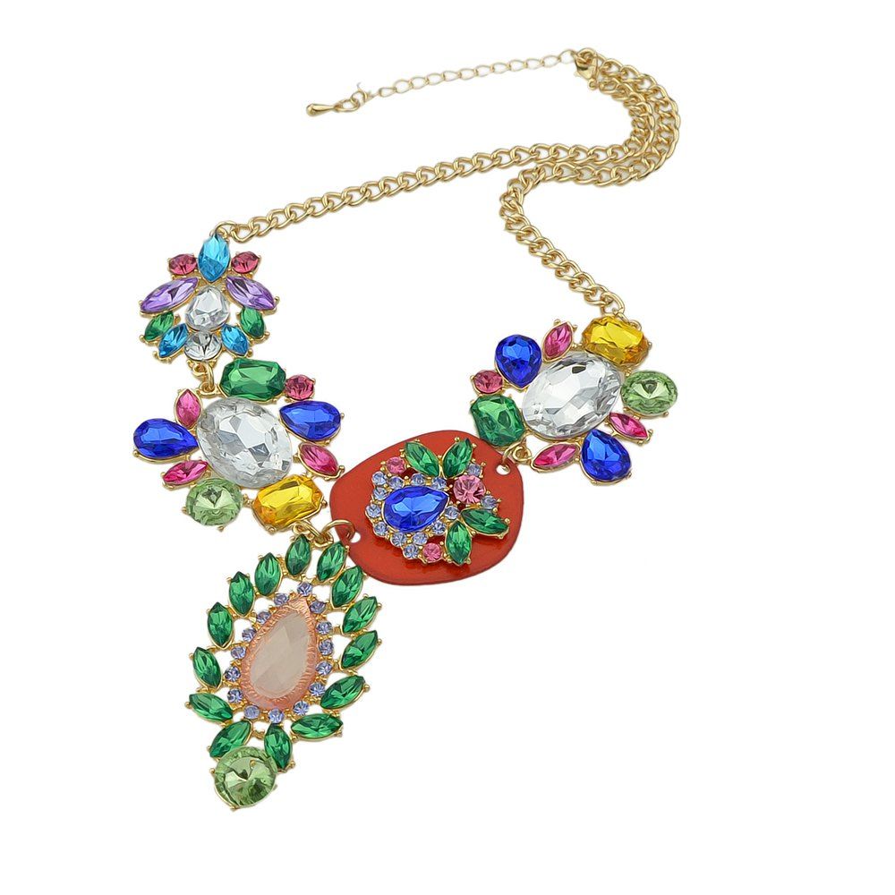 

Colorful Rhinestone Pendant Necklace for Women, Multi