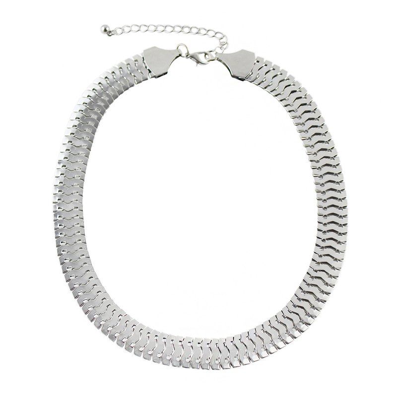 

Concise Punk Style Snake Chain Chocker Necklace, Silver