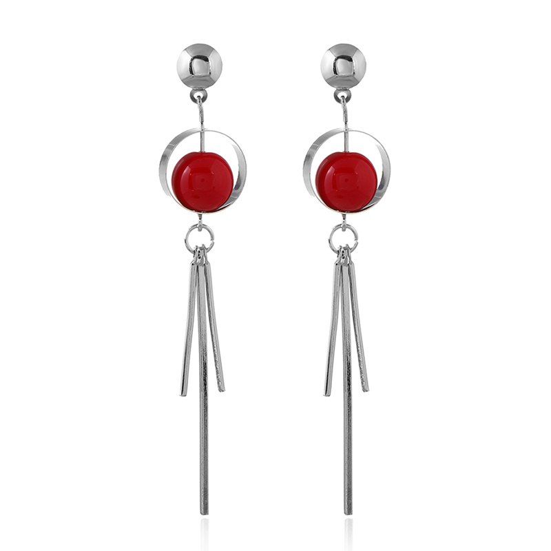 

Personality Contracted Geometric Globe Long Earrings, Grapefruit