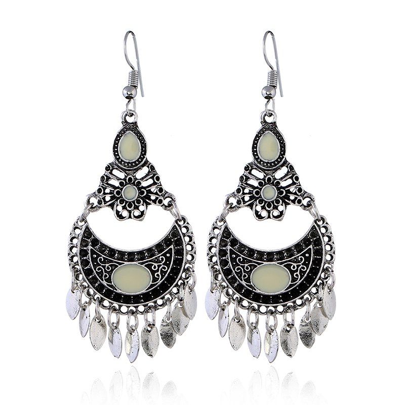 

Crescent Fashion Personality Retro Leaf Earrings, Milk white