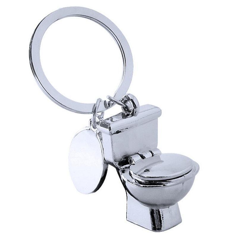 

Europe and America Quality Creative Personality Toilet Keychain, Silver