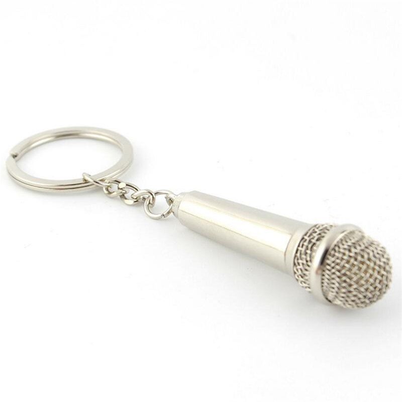 

Creative Personality Microphone Metal Keychain, Silver