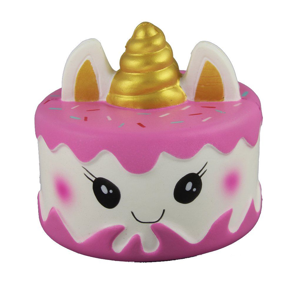 

Jumbo Squishy White Golden Corner Unicorn Cake Relieve Stress Toys, Multi-a