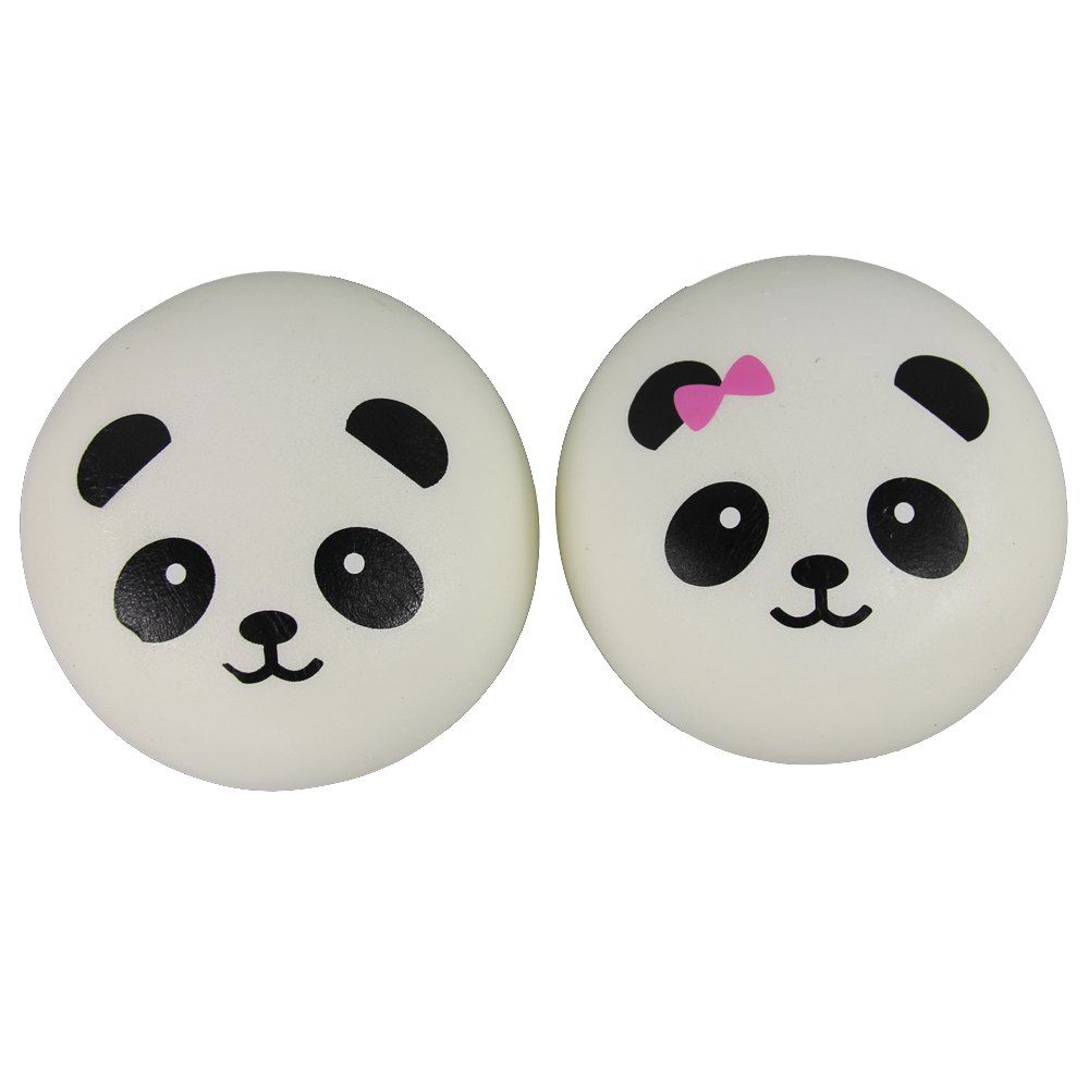 

Two Pack of Jumbo Squishy Panda Steamed Bread Relieve Stress Toys, White