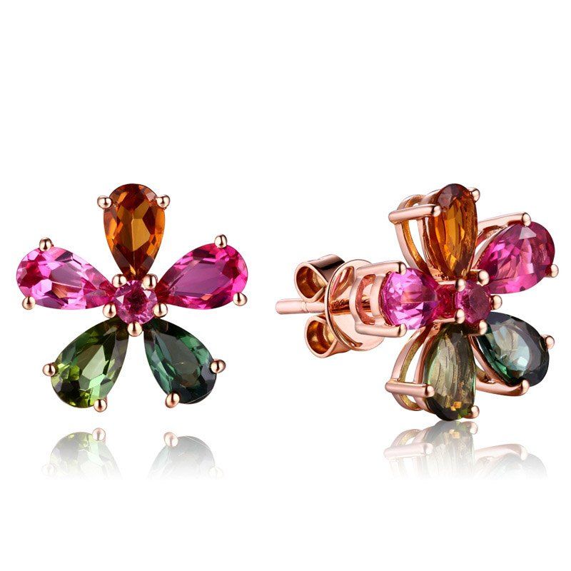 

Five Leaf Nail Stud Female Short Fashion Color Treasure Ornament, Rose gold