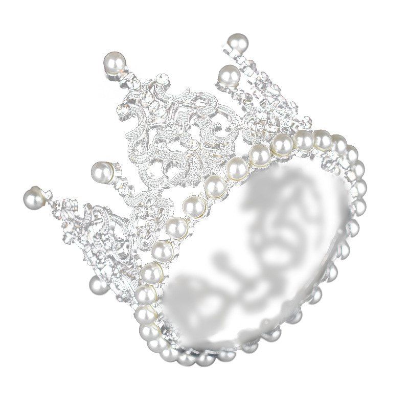 

Bride Accessories Pearl Crown Furnishing Articles, White