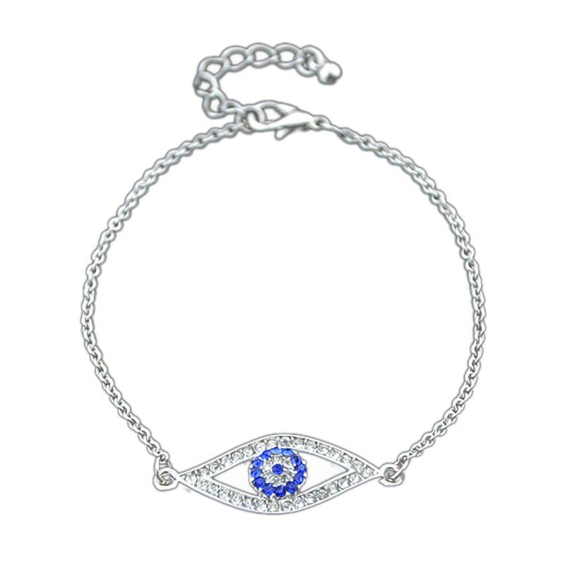 

Punk Style Design Eye Shape Rhinestone Bracelet, Silver