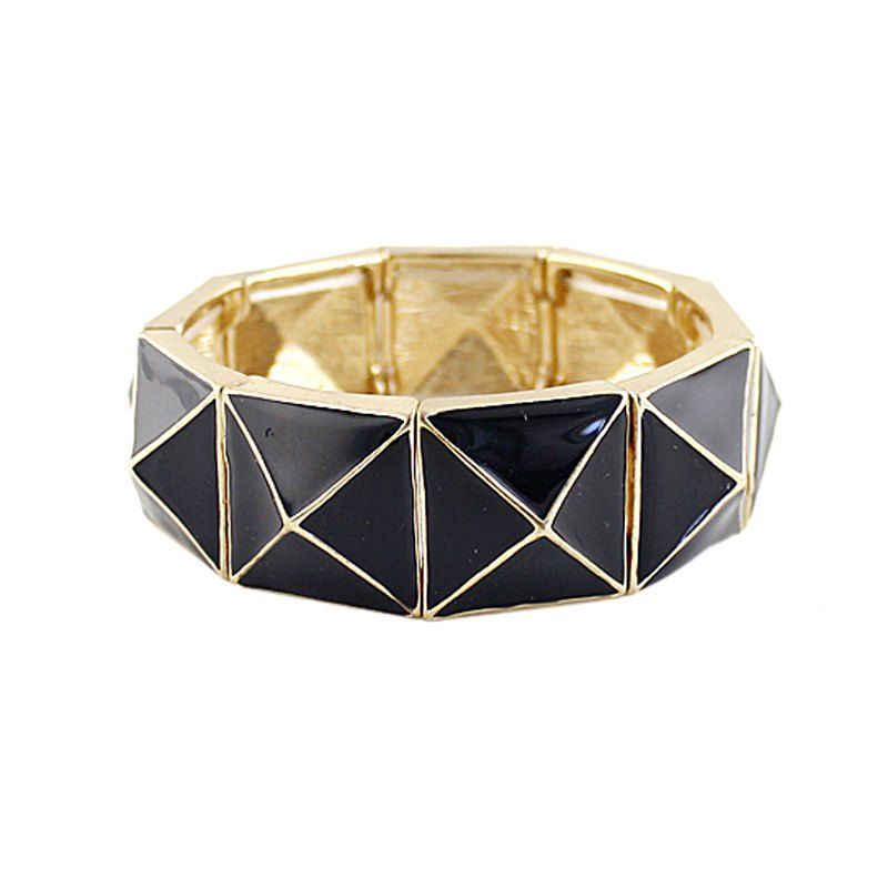 

New Fashion Enamel Elastic Handmade Bracelet, Black