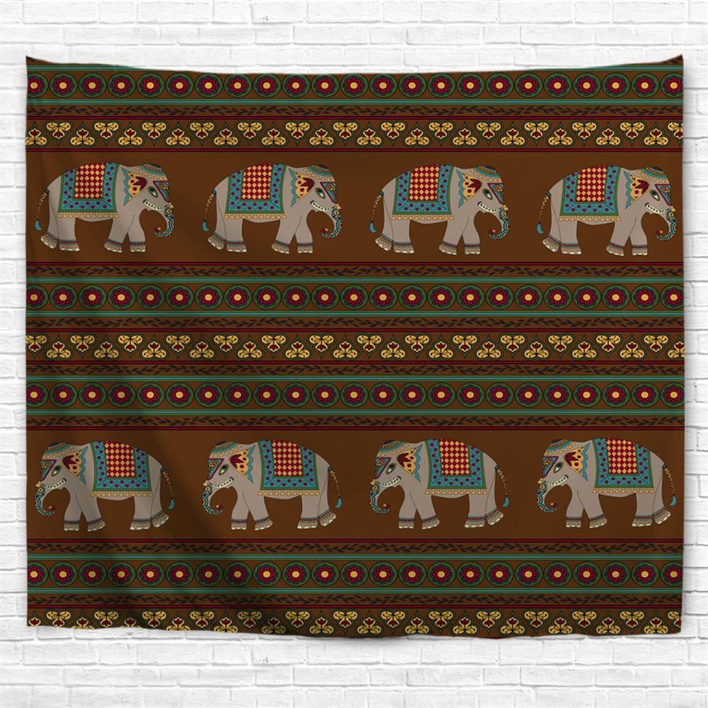 

Indian Elephant 3D Printing Home Wall Hanging Tapestry for Decoration, Multi