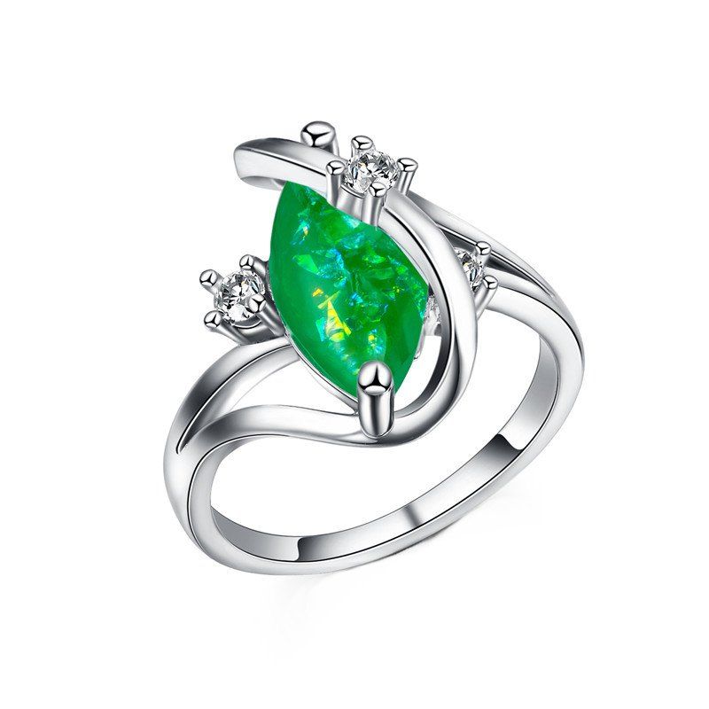 

Fashion Lady O Ruby Copper Plated Zircon Ring, Forest green