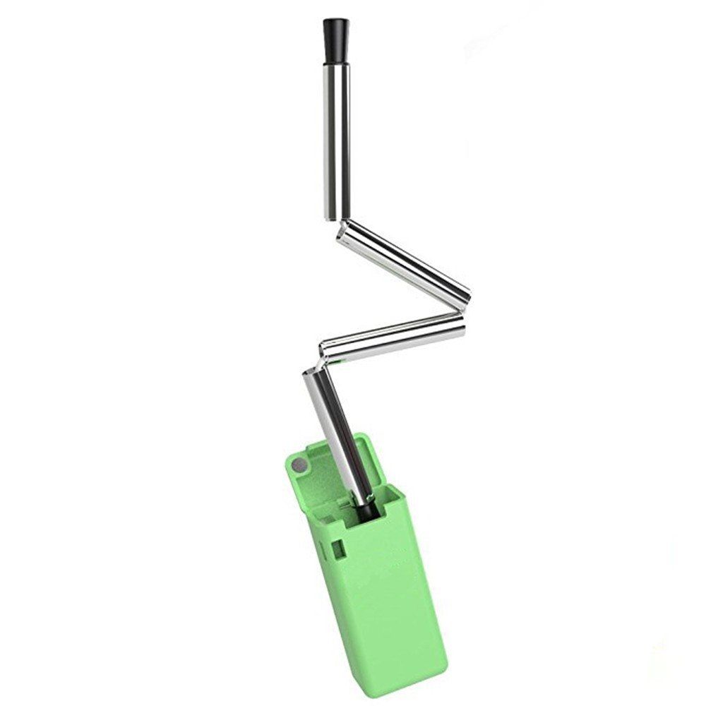 

Folding Drinking Straw Collapsible Reusable Stainless Medical-grade Food-grade, Emerald green