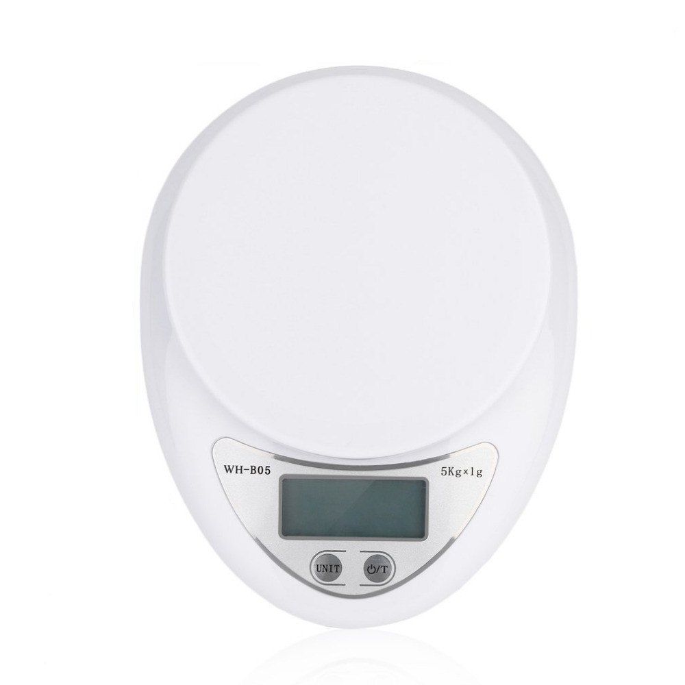 

Portable 5kg Digital Scale LCD Electronic Steelyard Kitchen, Milk white