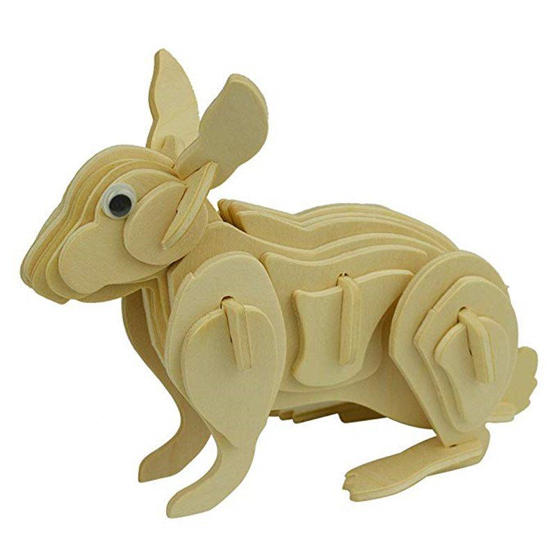 48 OFF 3D Rabbit Wooden Animal Puzzle Toy Rosegal   120952 1931 