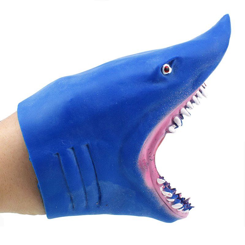 

Blue Simulation Shark Glove Doll Storytelling Toy