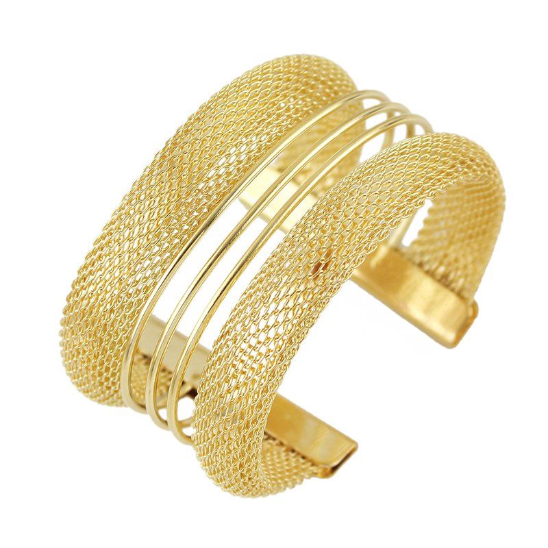 

Steampunk Style Big Gold-color Cuff Bangle