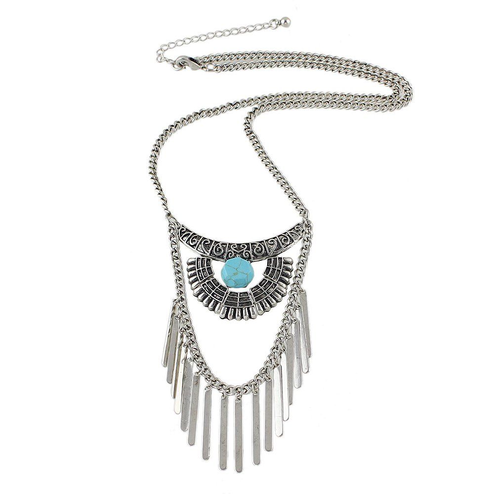 

Fashion Ethnic Style Silver Color Necklace for Women