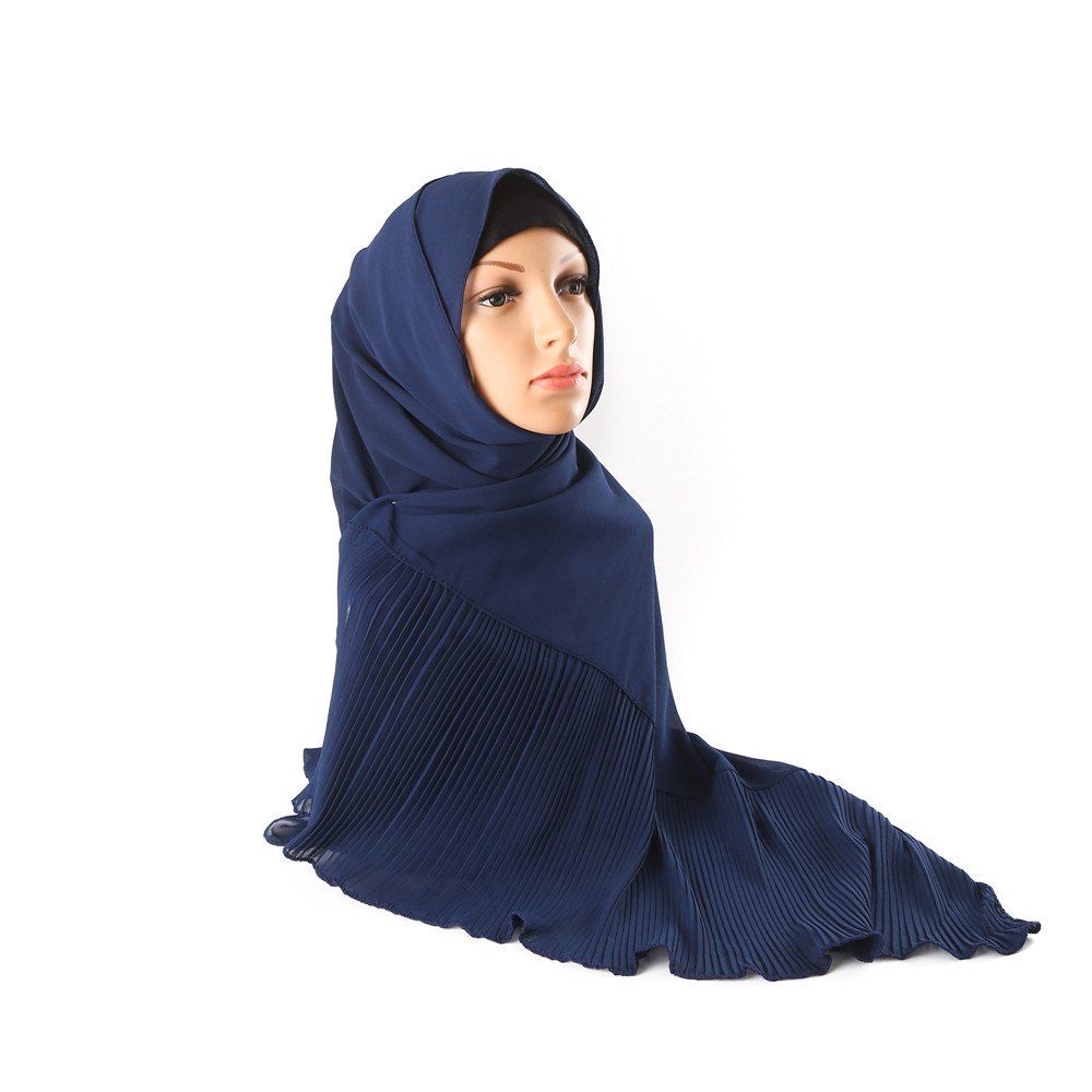 

New and Solid Color Long Style Sunscreen Multifunction Headscarf, Deep blue