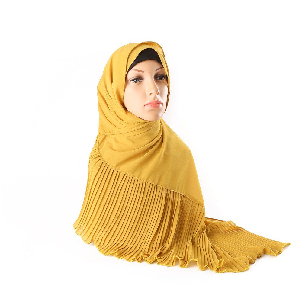 

New and Solid Color Long Style Sunscreen Multifunction Headscarf, Bright yellow