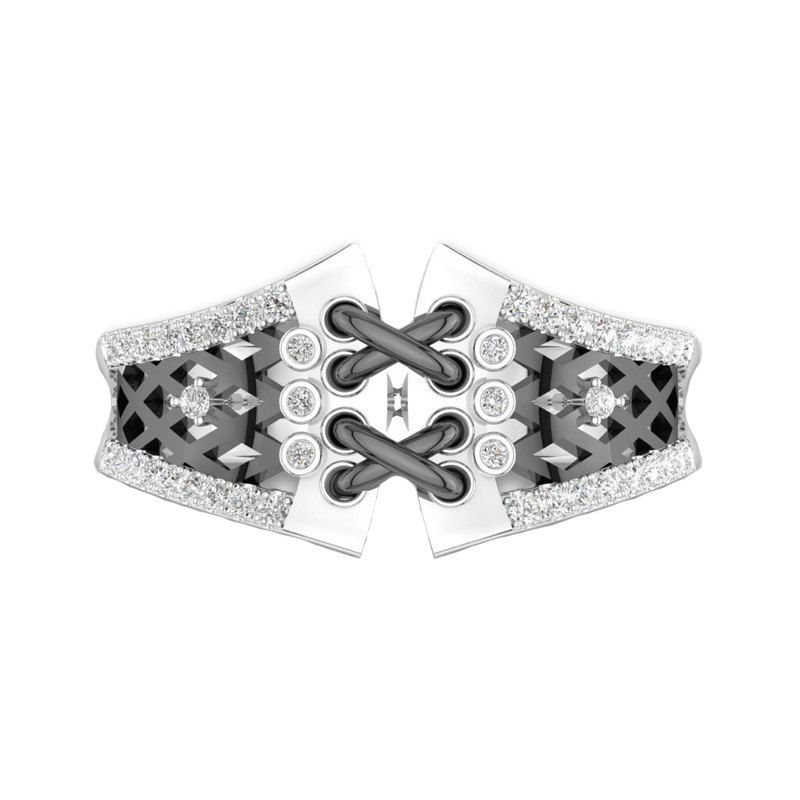 

Creative Fashion Waist Diamond Cutout Party Ring, Black