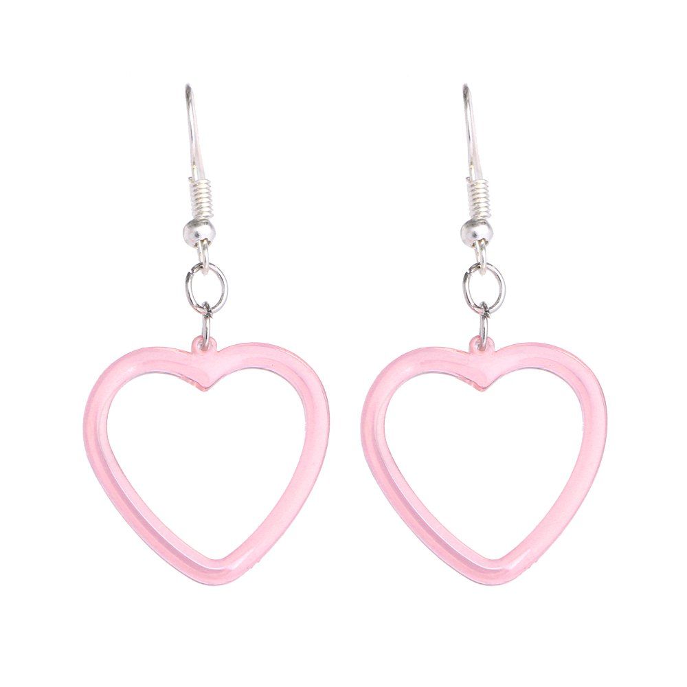 

Bright Colored Polygon Earrings, Pink