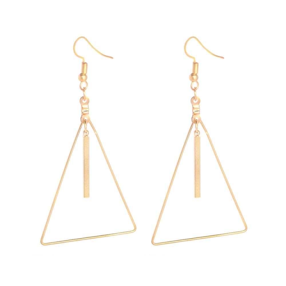 

Multi-Color Hook with Triangular Earrings, Gold