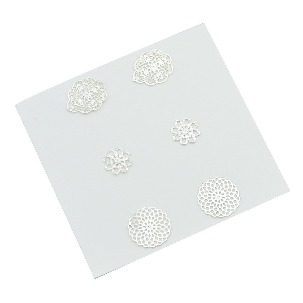 

3pairs Gold Silver Color with Hollow Out Flower Shape Earrings