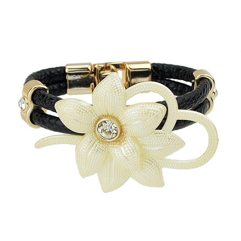 

Cortex Drill Flower Personality Female Bracelet, Black