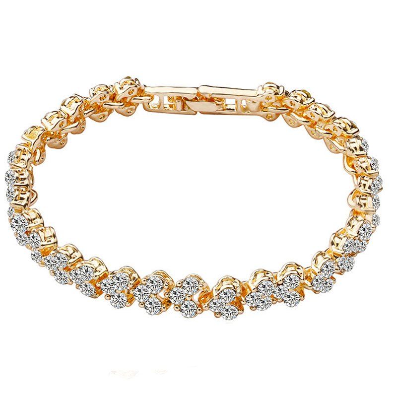 

Simple Luxurious Crystal Zircon Bracelet, Gold