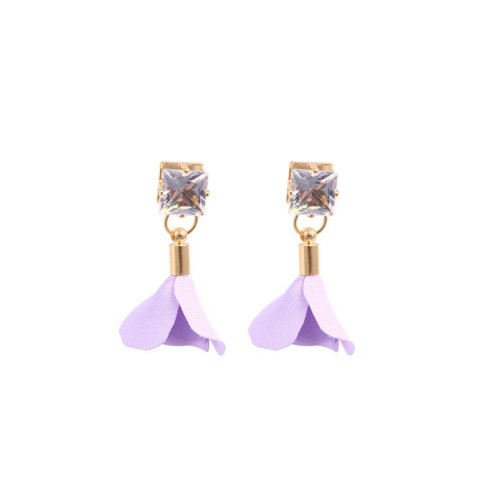 

The Zirconium Fabric Earrings, Purple