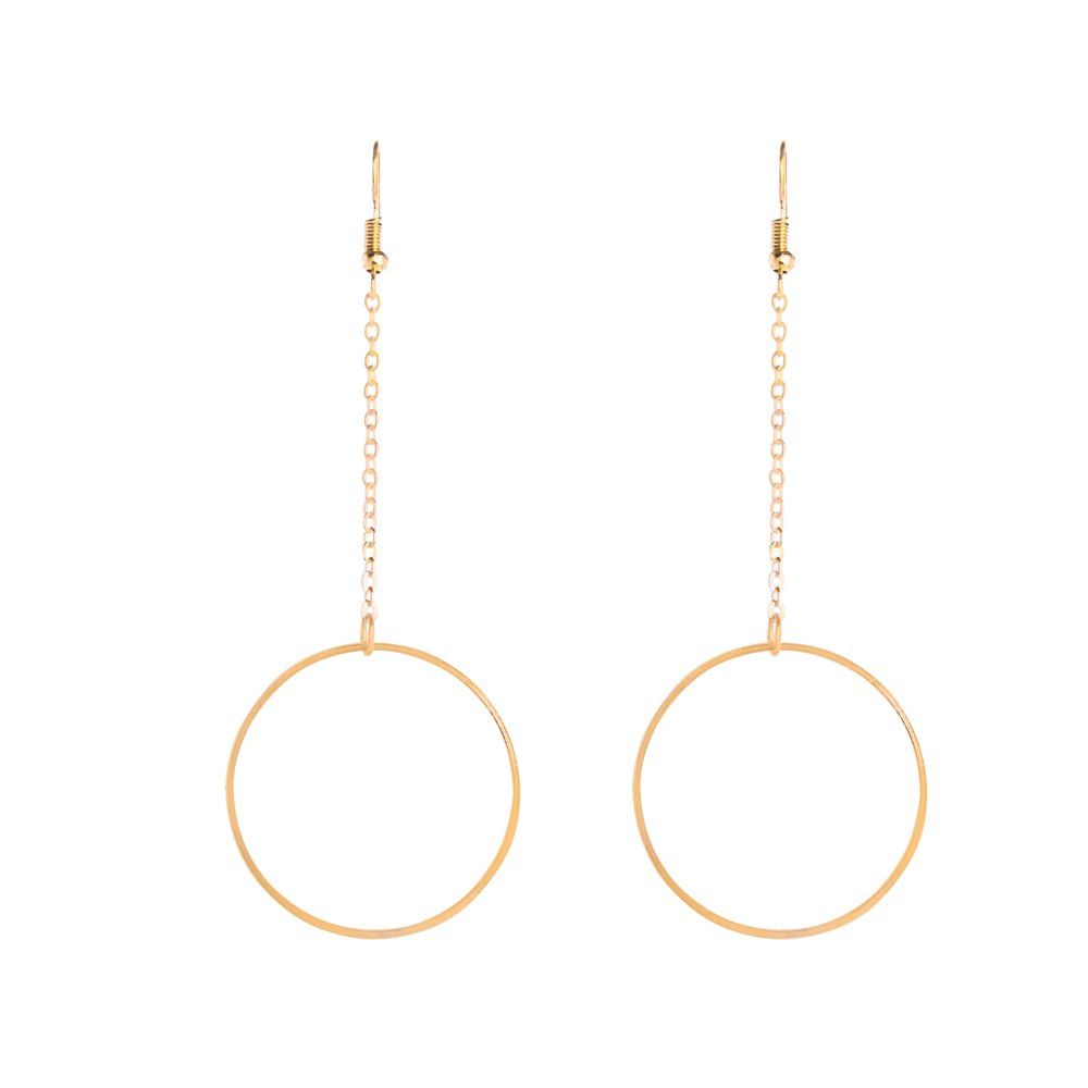 

Gold Hook Chain Hoop Earrings